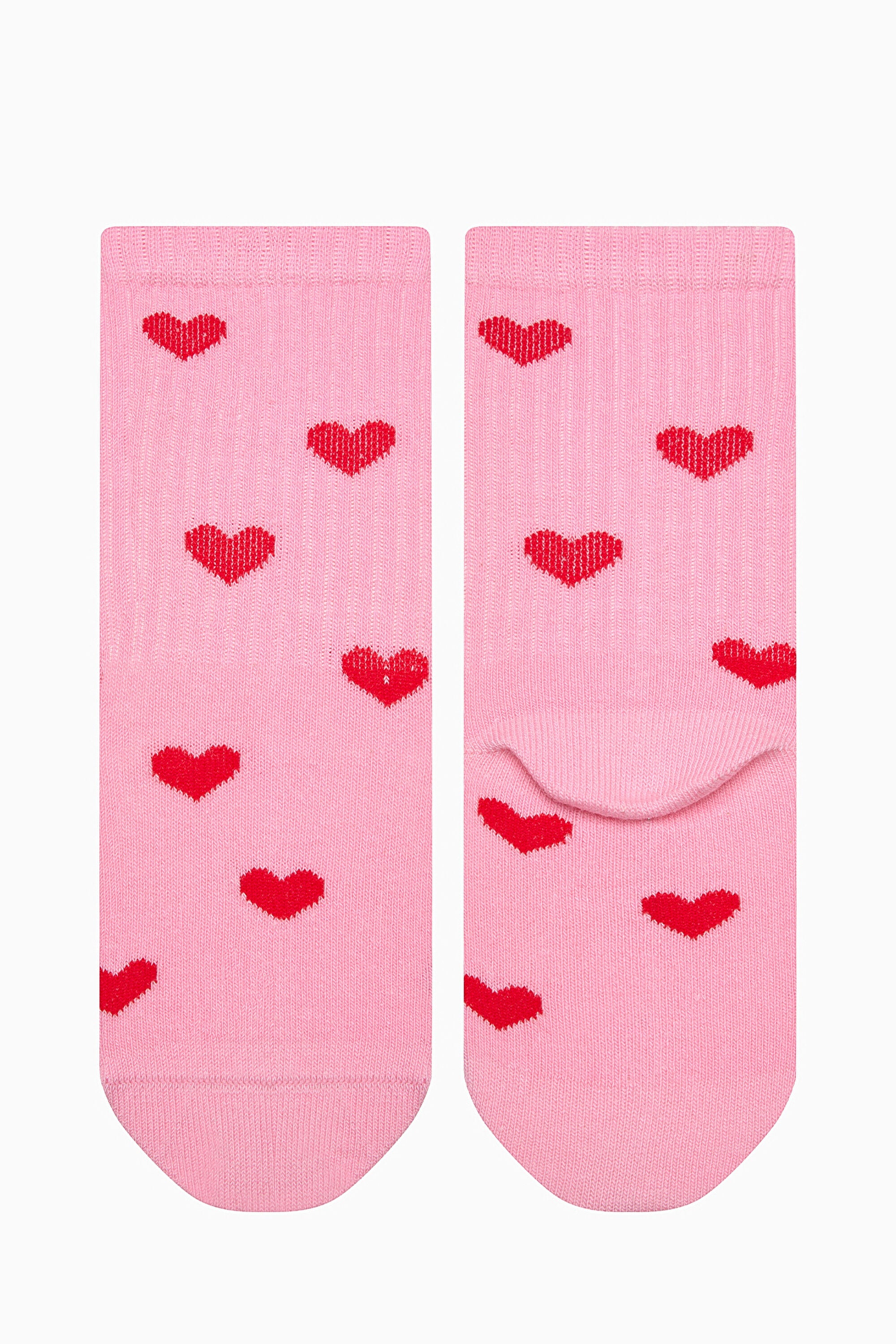 Girls Heart Multicolored 3-Pack Ankle Socks