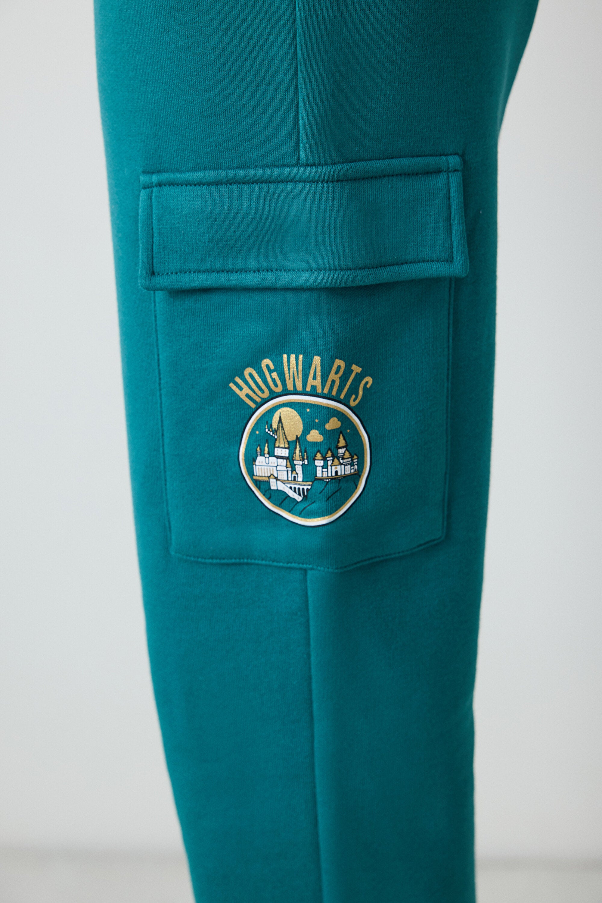 Petrol Green High Waist Harry Potter Printed Sweatpants