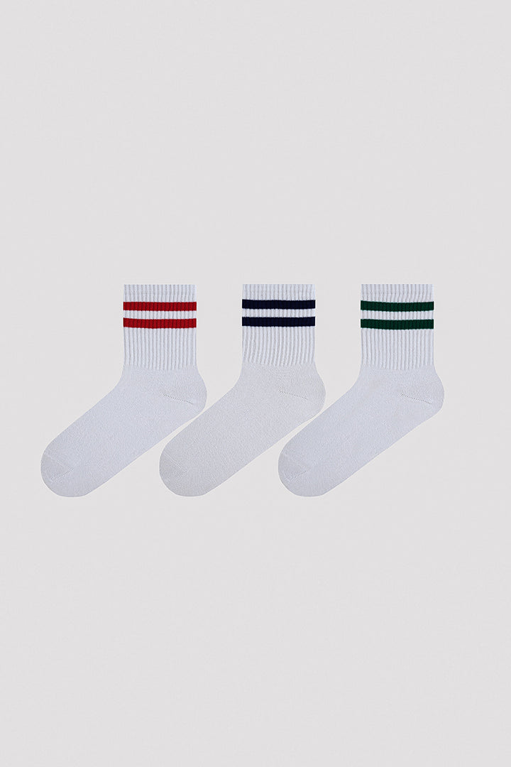 Colorful Stripe Printed Tennis Ankle Socks