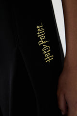 Black Harry Potter Printed Wide Leg Trousers