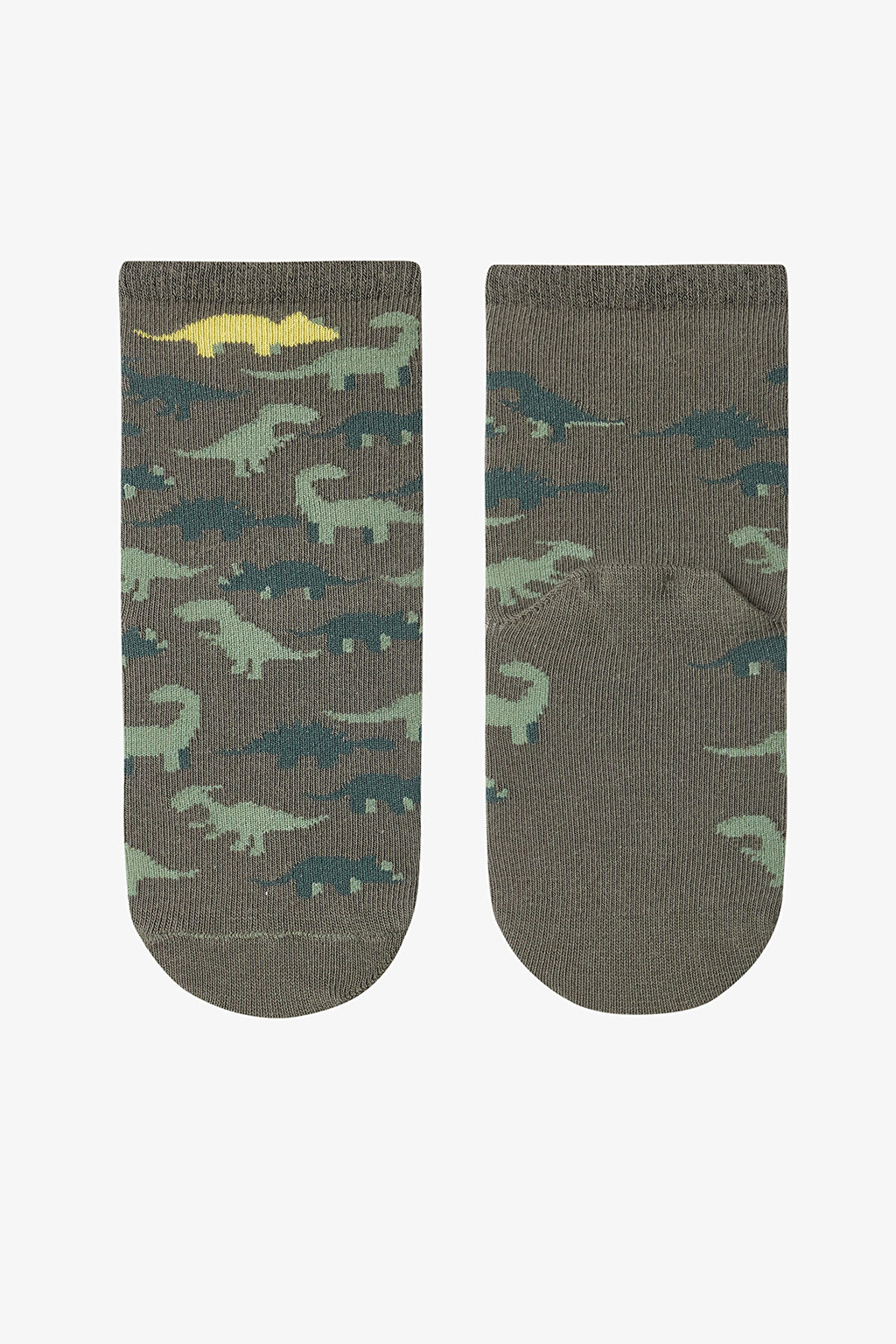Colorful Boys Green Dino 4-Pack Ankle Socks