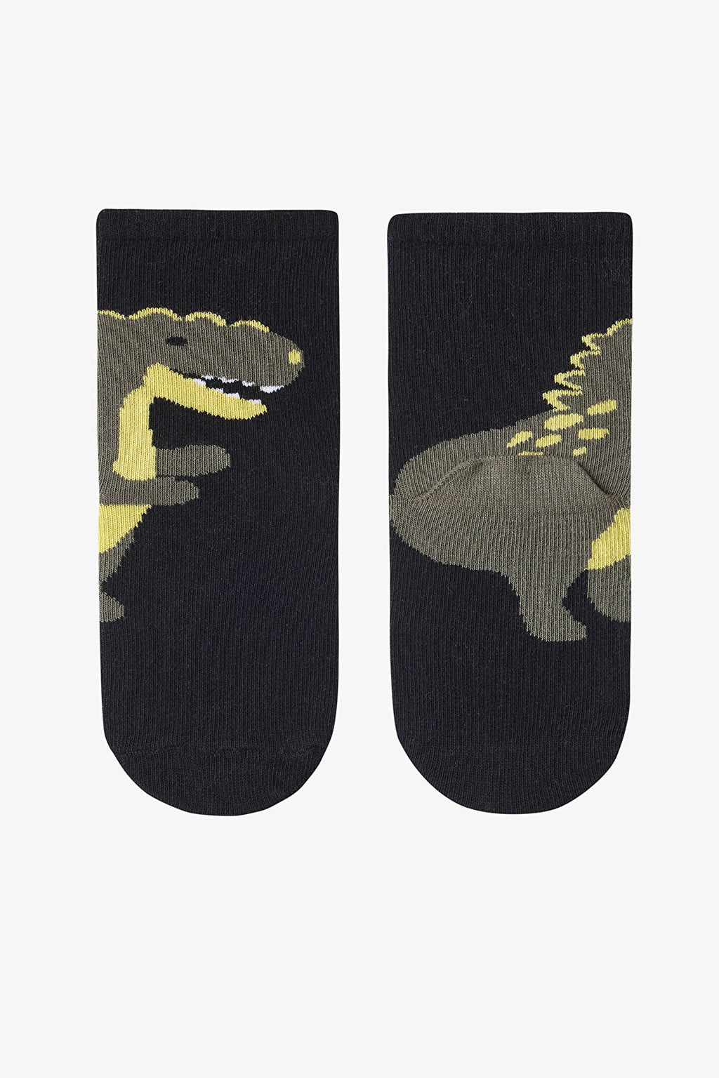 Colorful Boys Green Dino 4-Pack Ankle Socks