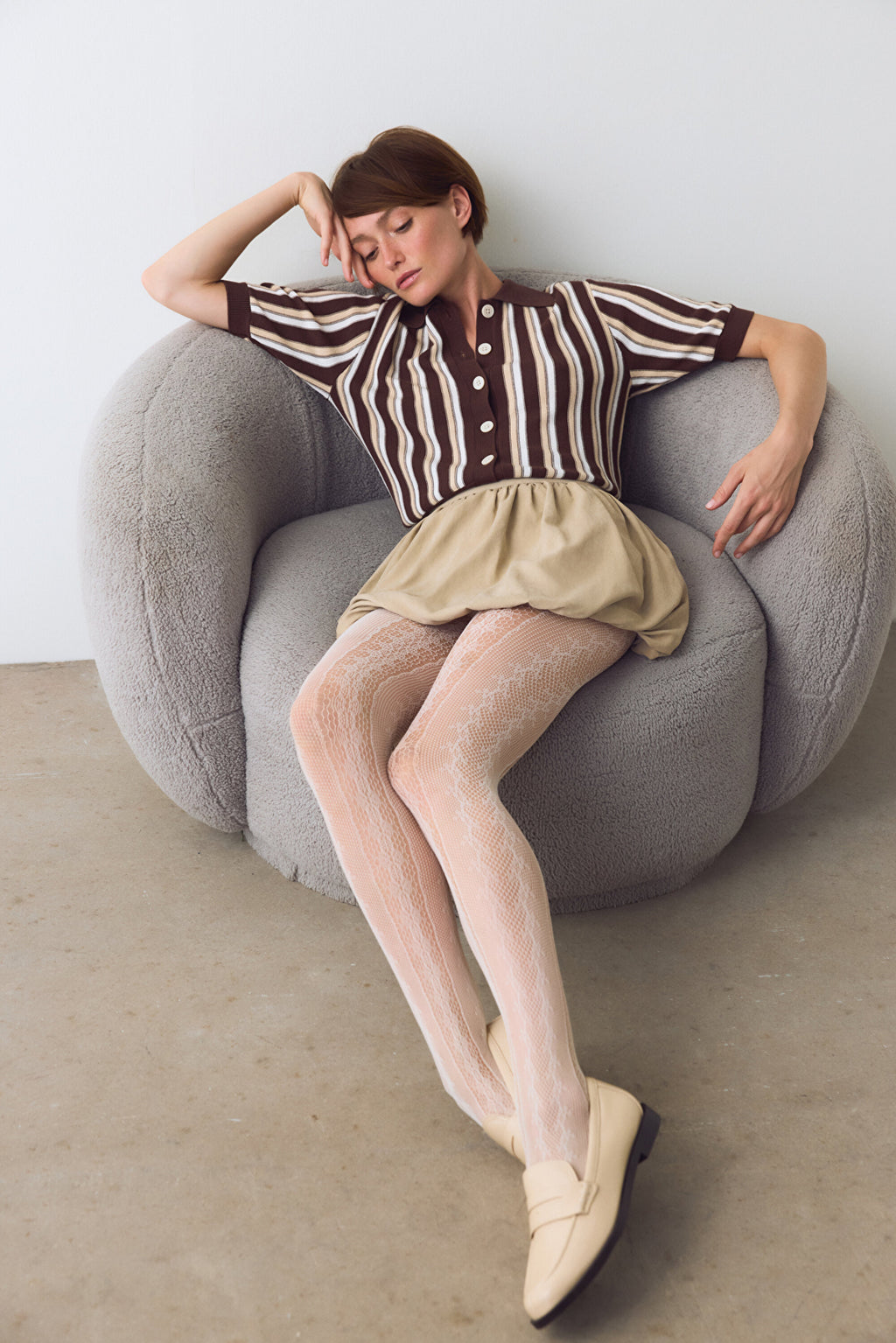 Black Amelia Geometric Patterned Fishnet Tights