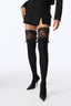 Black Romantic Lace Garter Knee-High Socks