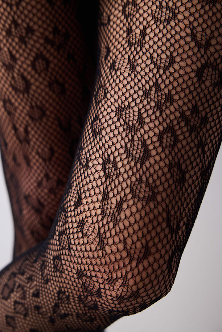 Leopard Fishnet Tights