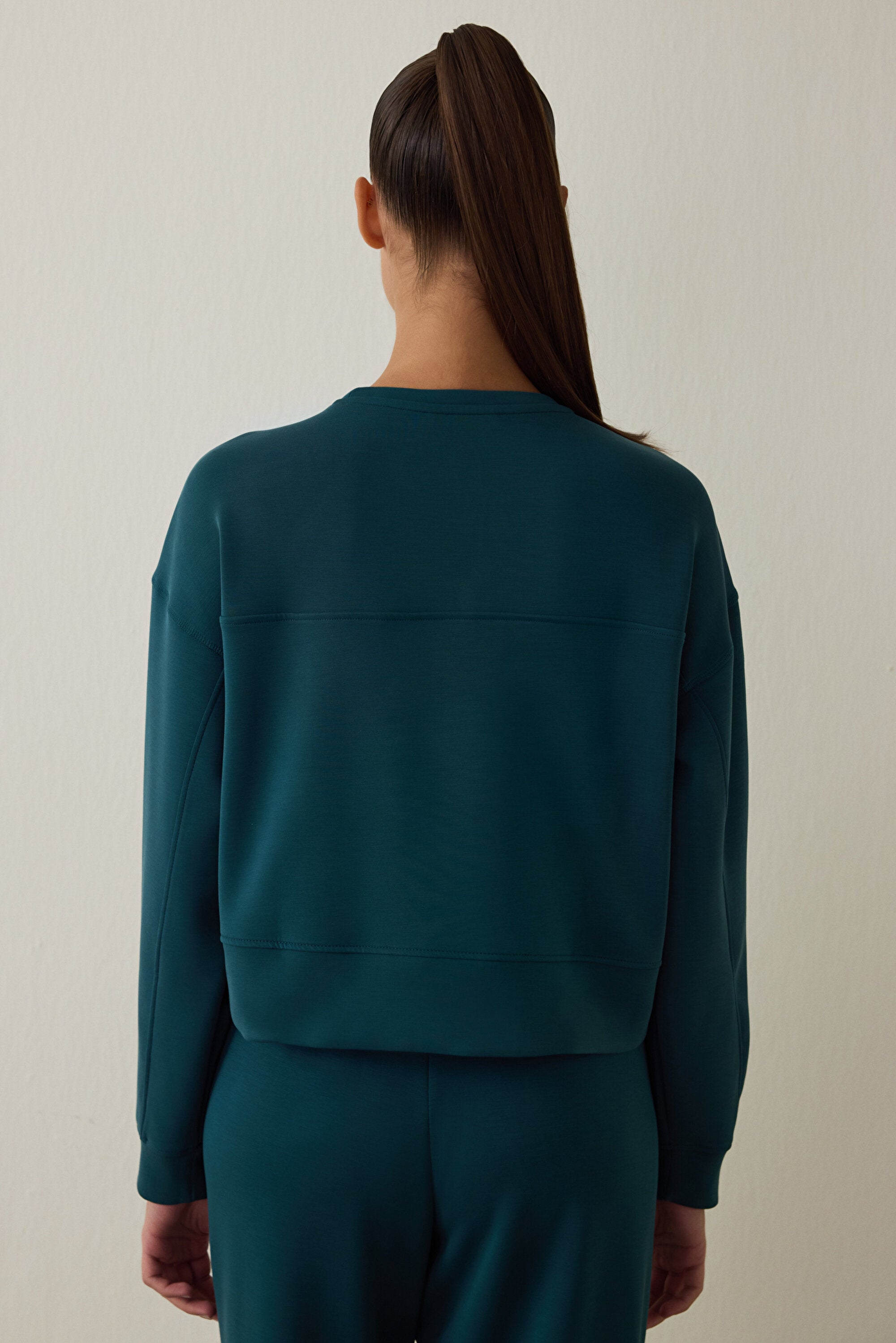 Beige Modal Raised Sweatshirt