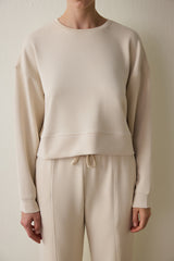 Beige Modal Raised Sweatshirt