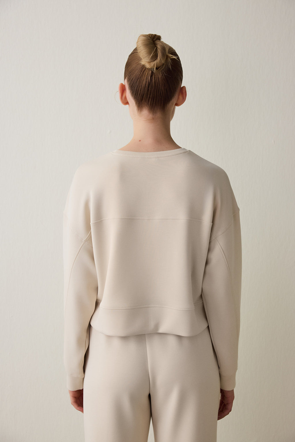 Beige Modal Raised Sweatshirt