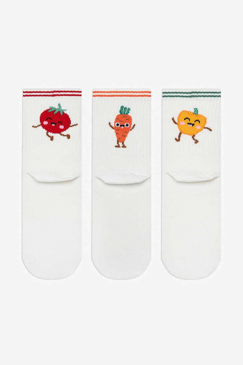 Vegetable Tennis 3-Pack Socks