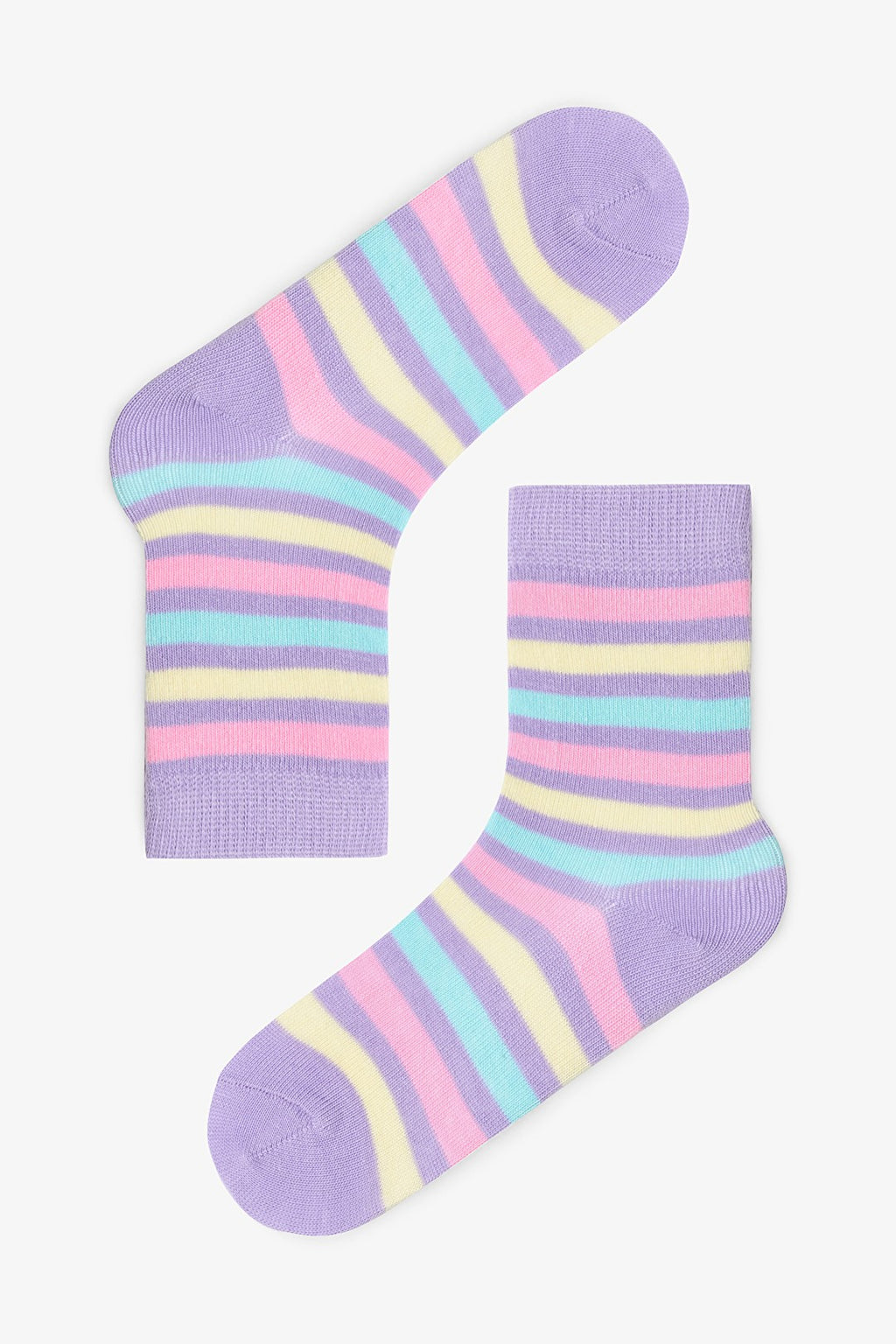 Girls Rainbow Unicorn Patterned 4-Pack Cotton Ankle Socks