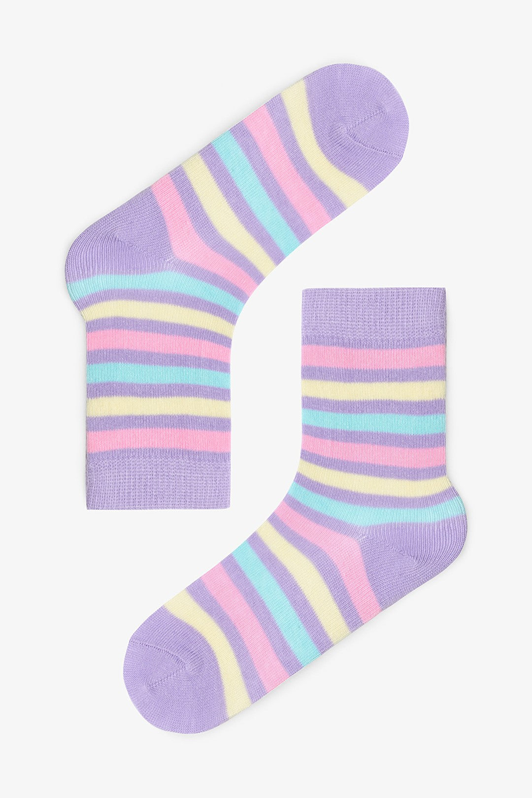 Girls Rainbow Unicorn Patterned 4-Pack Cotton Ankle Socks