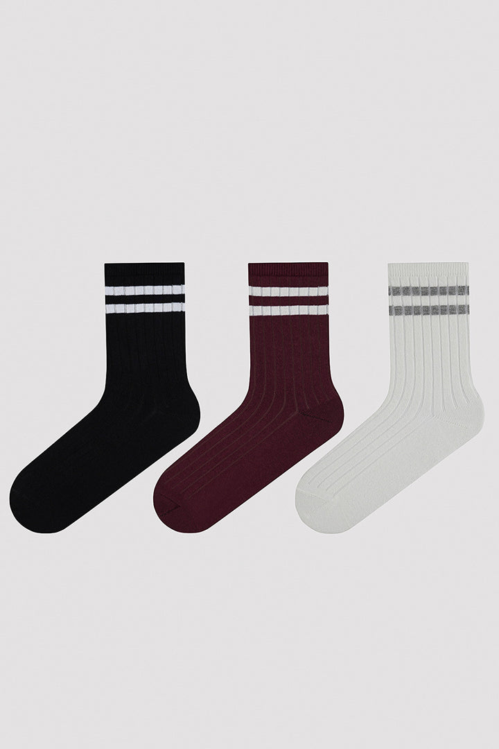 Striped Colorful 3-Pack Ankle Socks