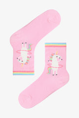 Colorful Girls Playful Unicorn 3-Pack Socks