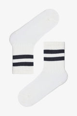 Boys Marshmallow Class Striped 3-Pack Ankle Socks
