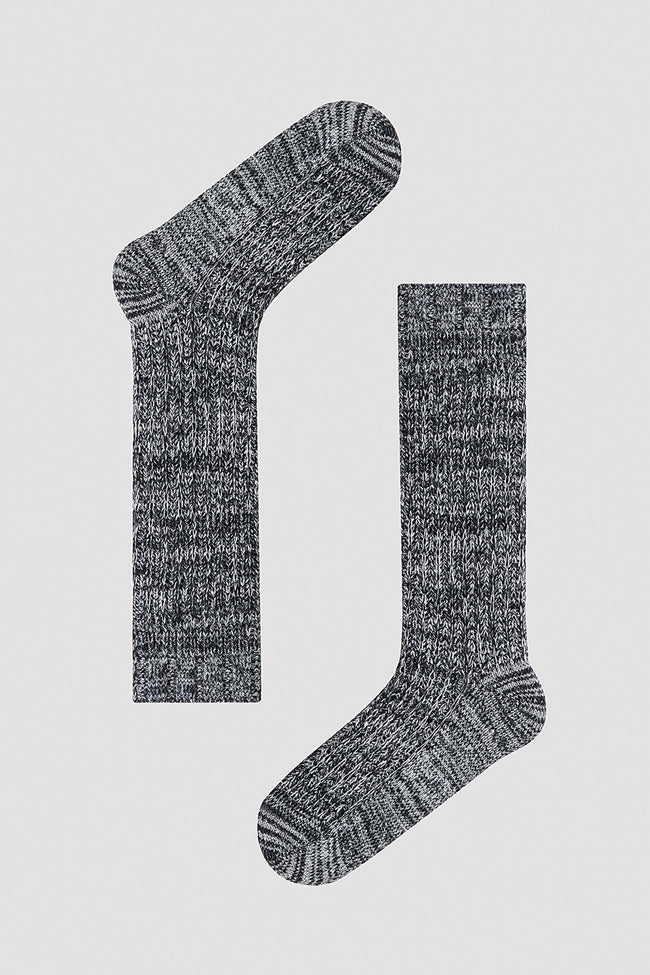 Soft Jacquard Black Leggings Hover Image