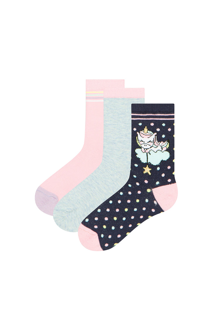 Girls Unicorn 3In1 Liner Socks