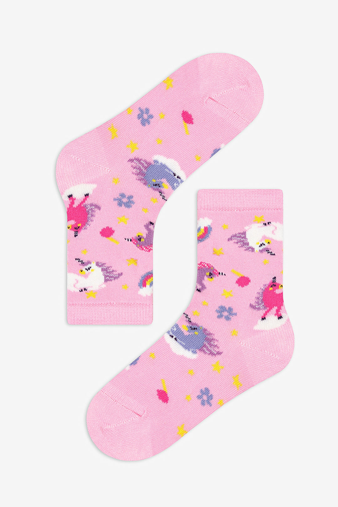 Girls Blue Unicorn 3-Pack Multicolored Ankle Socks