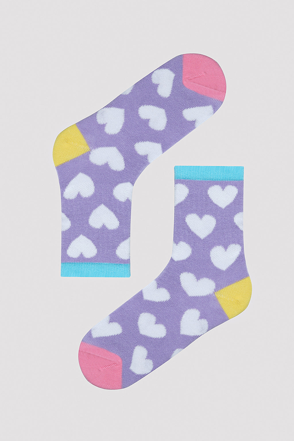 Girls Heart Printed 2in1 Liner Socks
