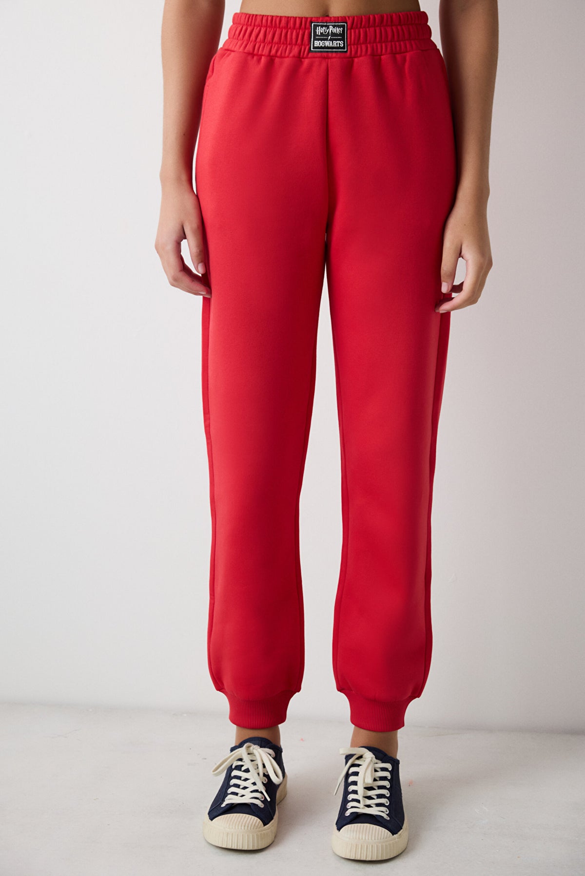 Red High Waist Harry Potter Printed Raised Sweatpants