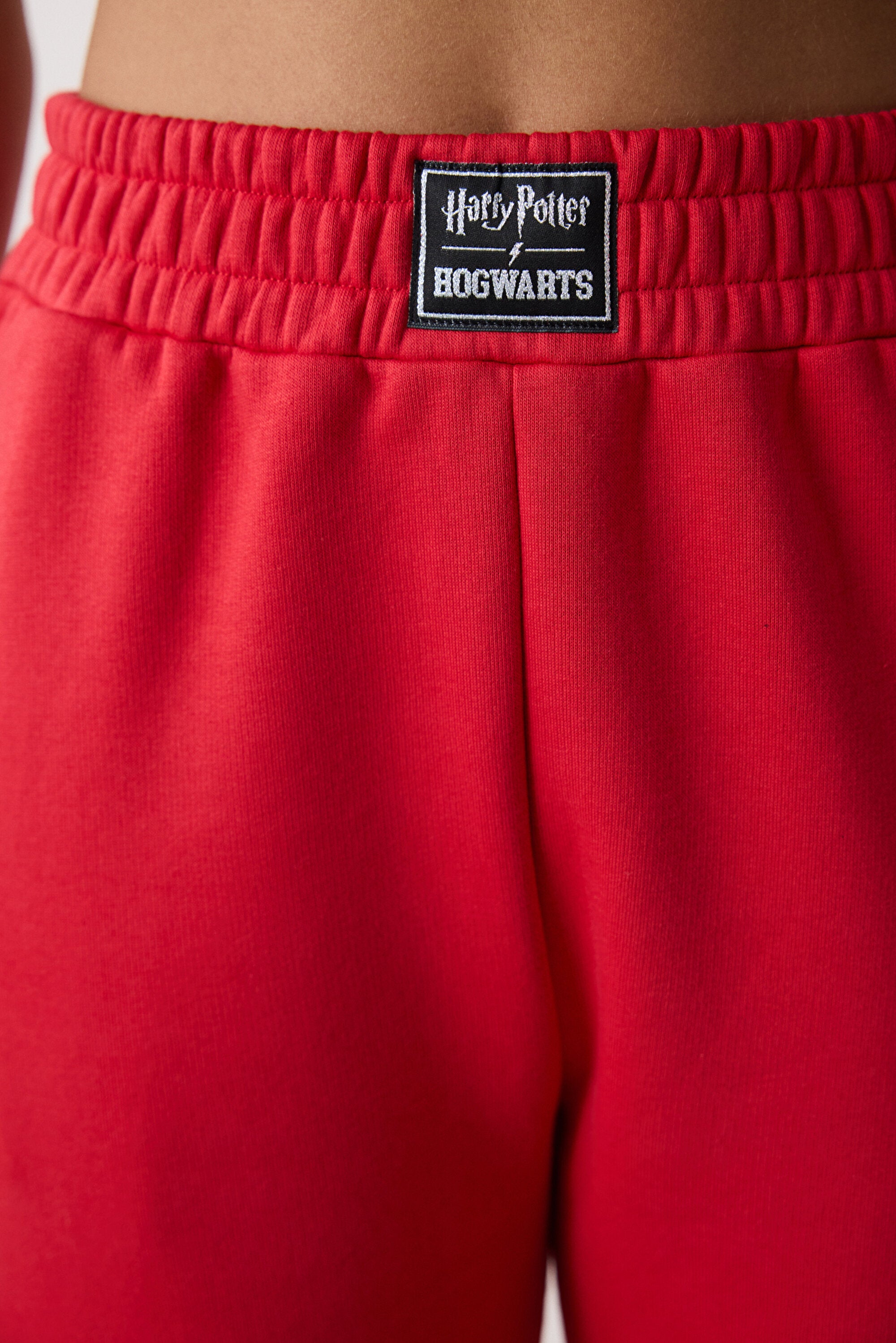 Red High Waist Harry Potter Printed Raised Sweatpants