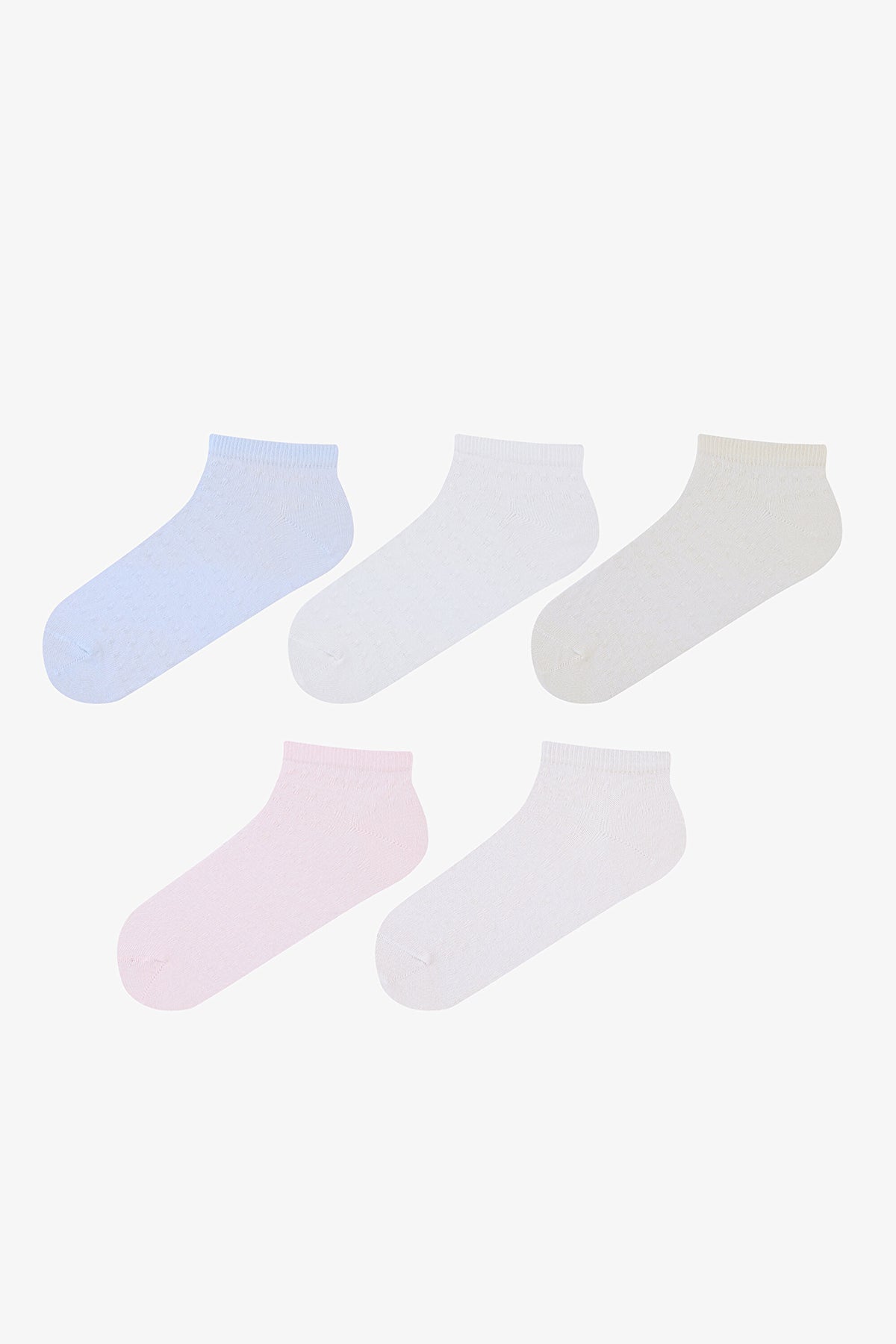 5 Pairs of Cotton Self-Patterned Ankle Socks