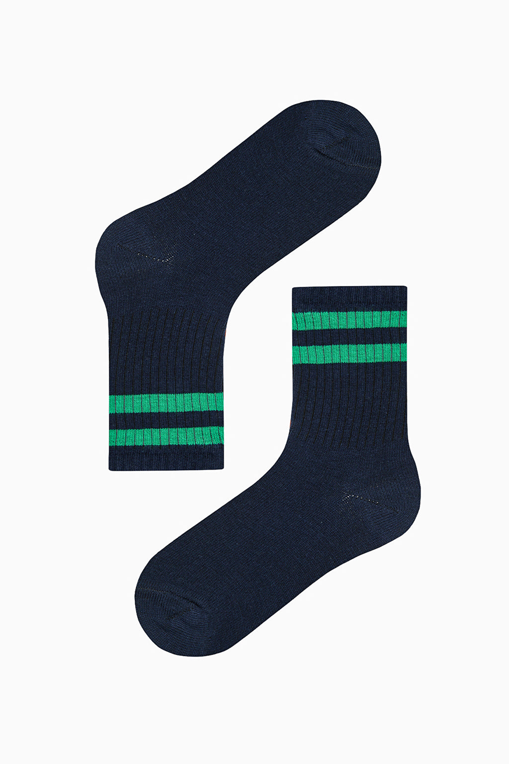 Boy Double Stripe Navy Blue 4-Pack Ankle Socks