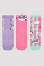 Girls Popcorn 3in1 Socket Socks