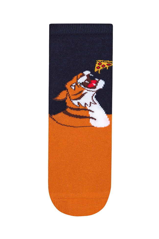 Boys Pizza Time 4-Pack Black Ankle Socks Main Image