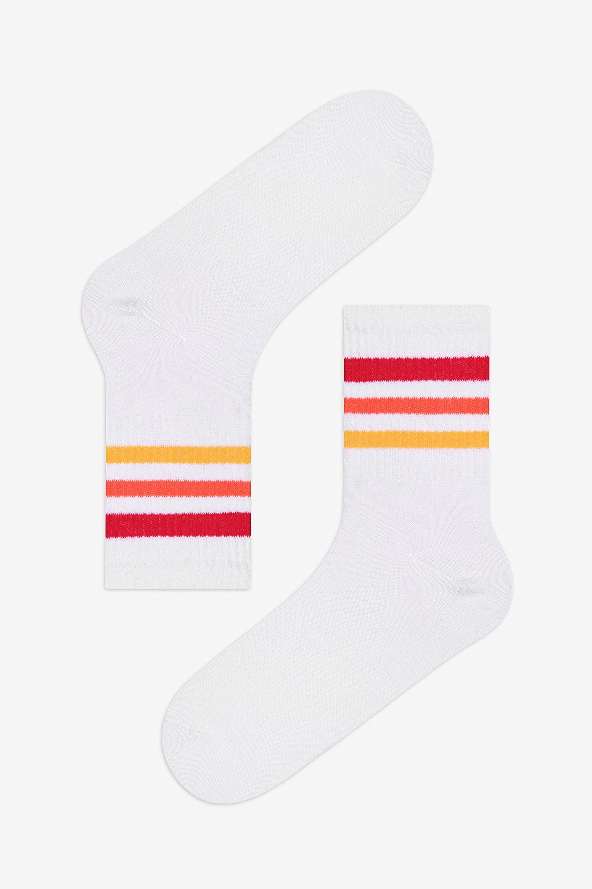 Multistripe 2-Pack Red White Tennis Socks