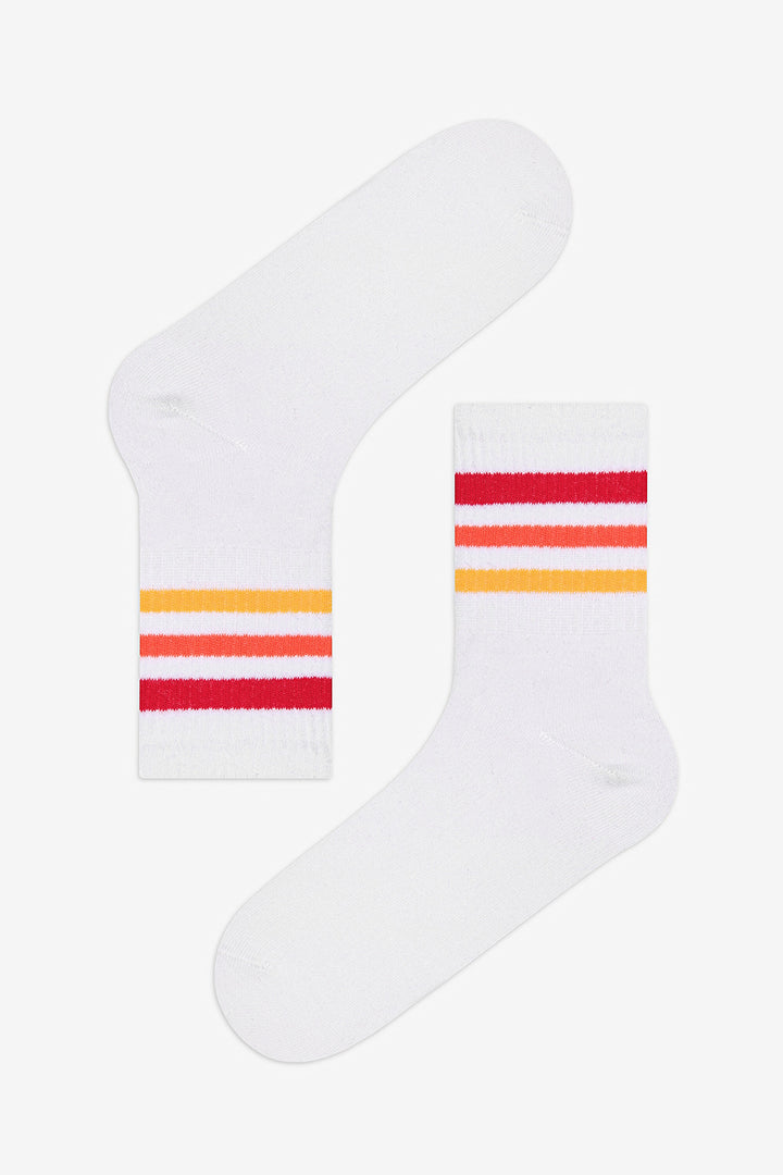 Multistripe 2-Pack Red White Tennis Socks