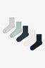 5 Pairs of Cotton Self-Spiral Patterned Ankle Socks