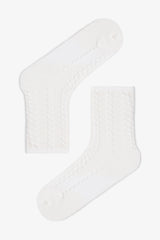 5 Pairs of Cotton Self-Spiral Patterned Ankle Socks