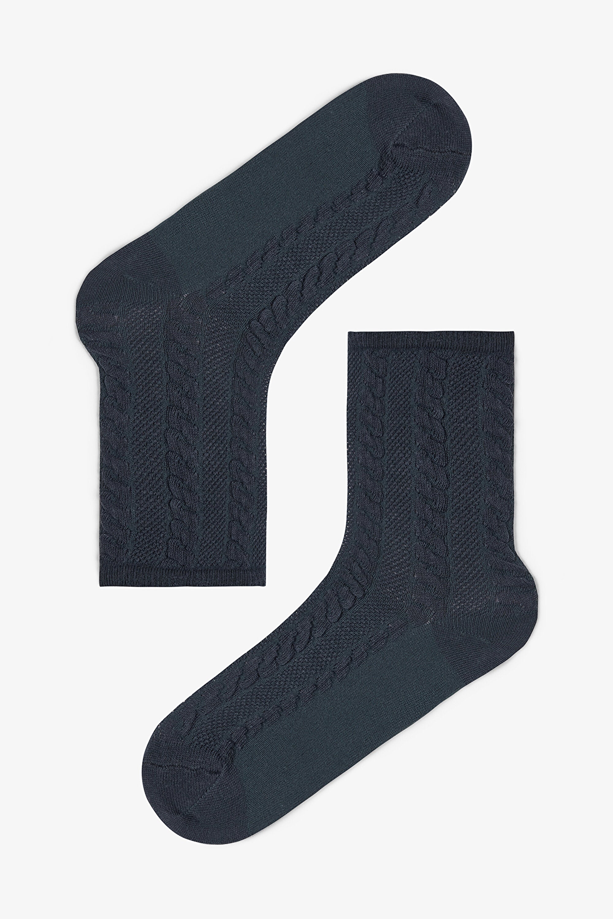 5 Pairs of Cotton Self-Spiral Patterned Ankle Socks