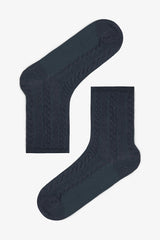 5 Pairs of Cotton Self-Spiral Patterned Ankle Socks