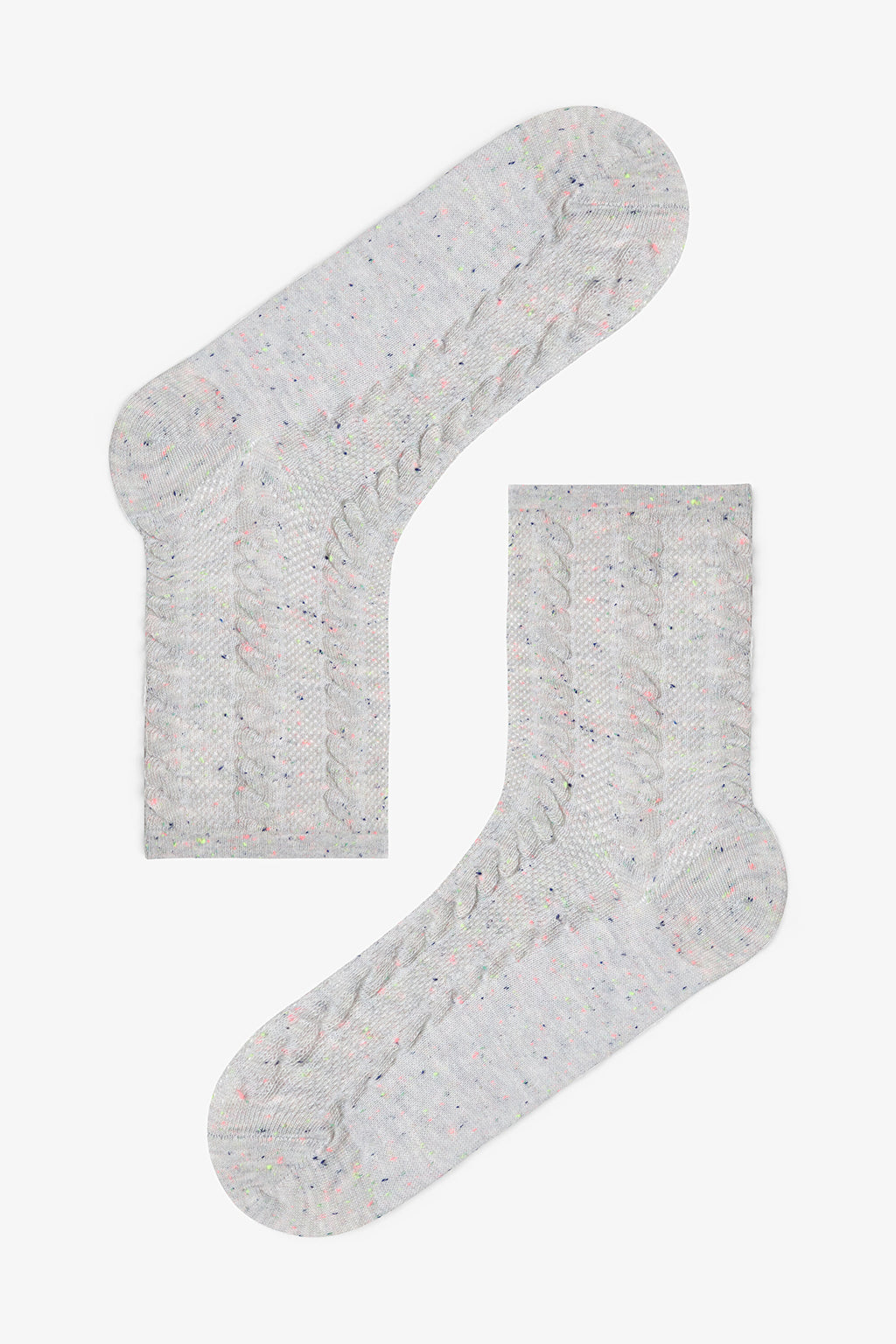 5 Pairs of Cotton Self-Spiral Patterned Ankle Socks