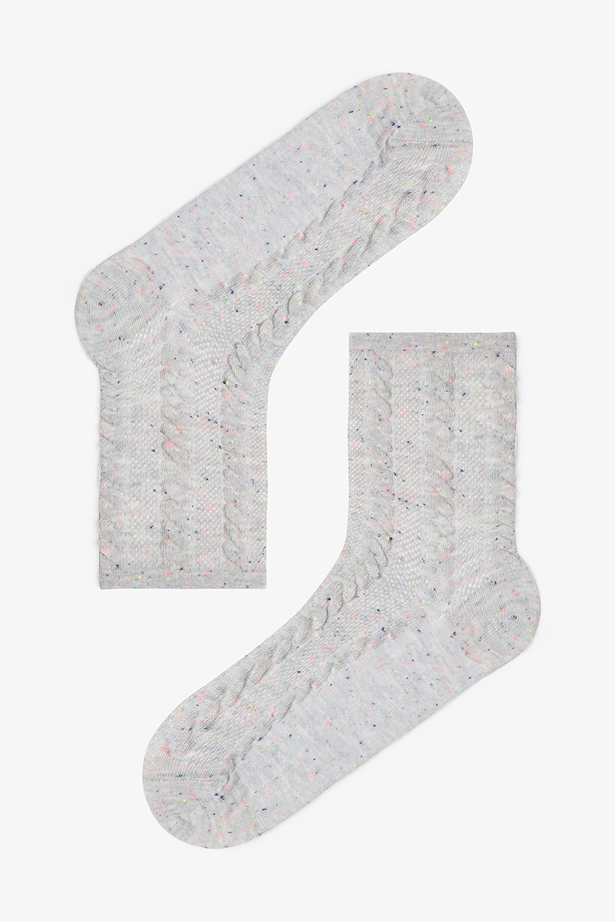 5 Pairs of Cotton Self-Spiral Patterned Ankle Socks