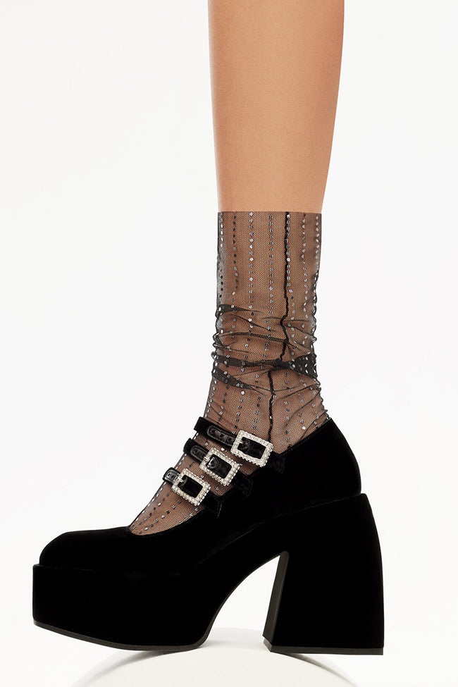 Scaly Black Socket Socks Hover Image