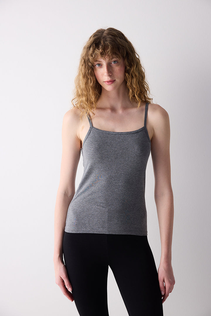 Cotton Strappy Gray Basic Undershirt