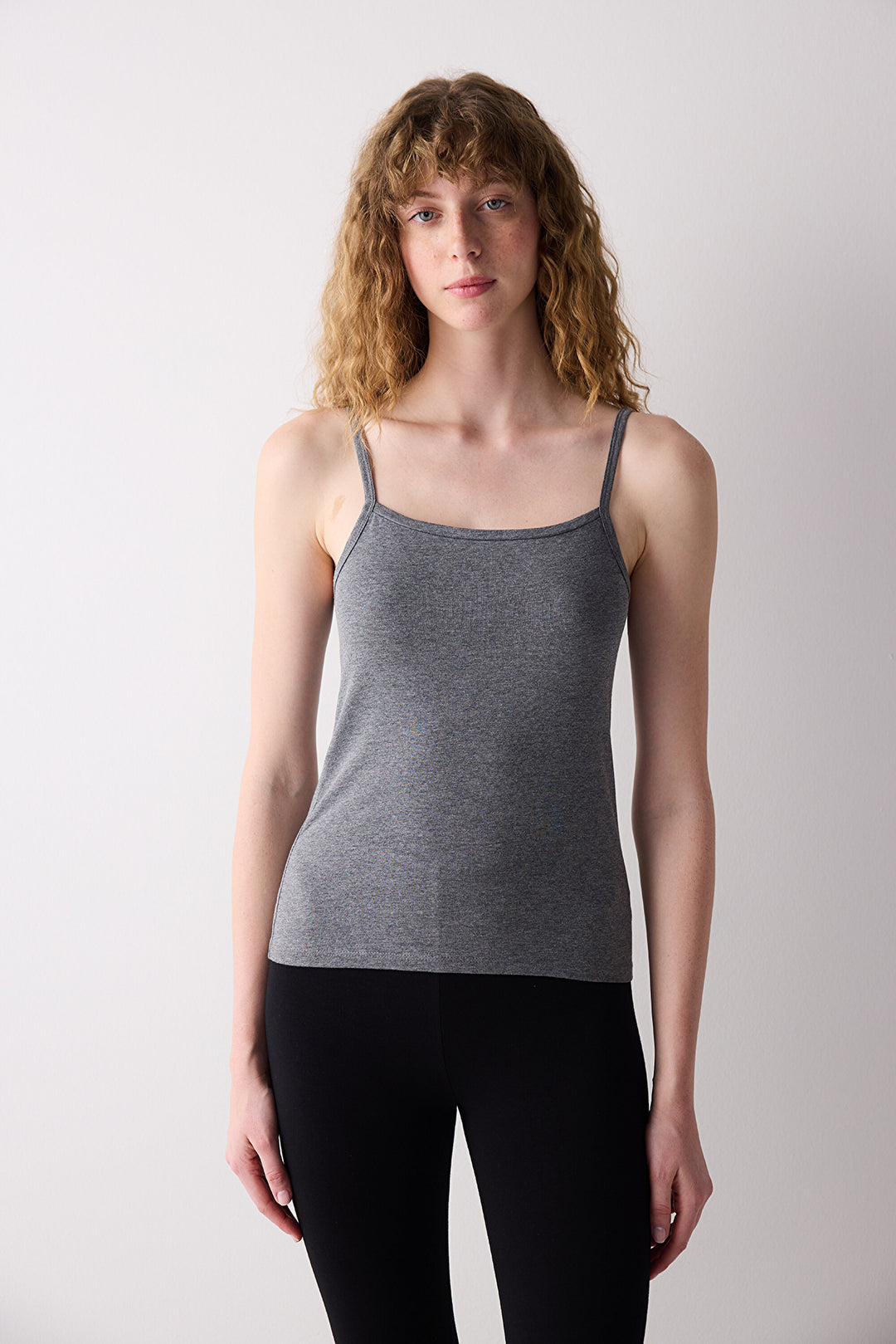 Cotton Strappy Gray Basic Undershirt