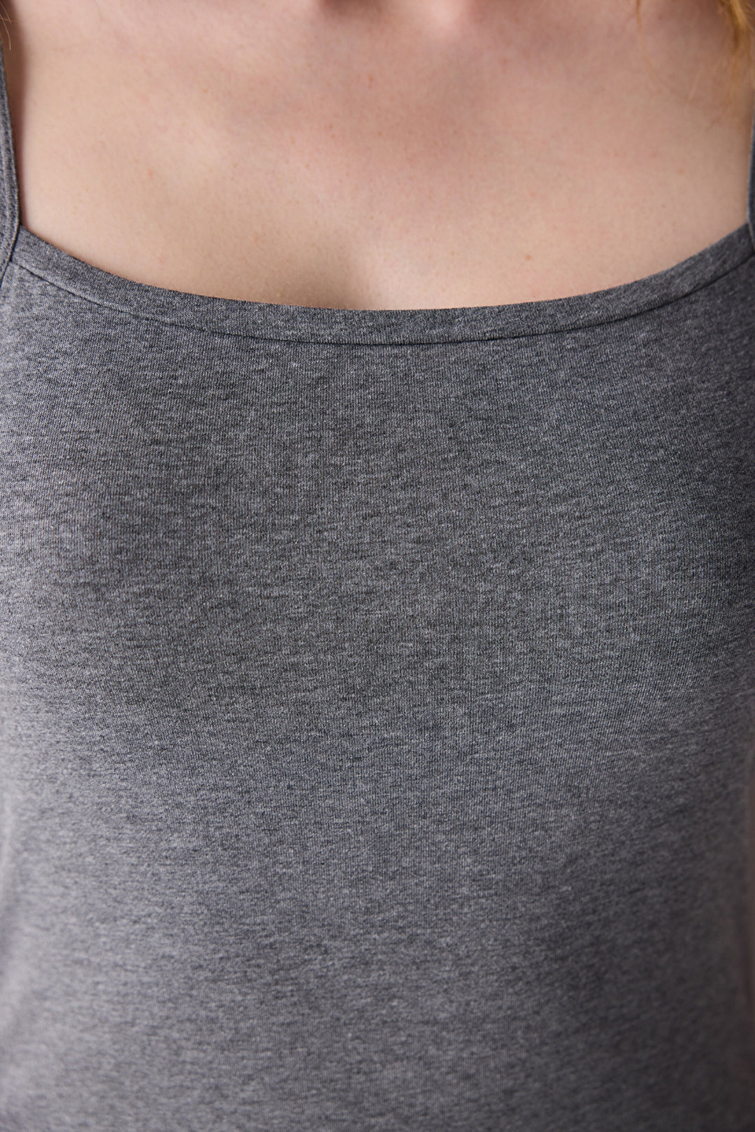 Cotton Strappy Gray Basic Undershirt