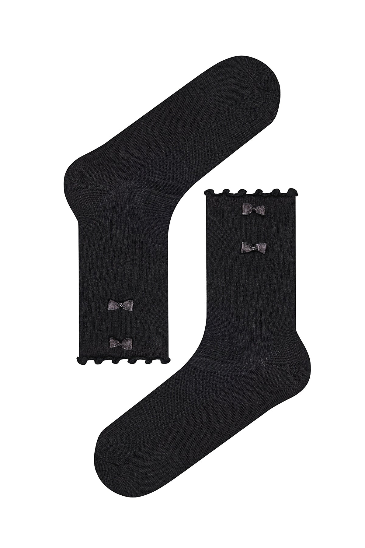 Mini Bowtie Black Ankle Socks