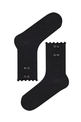 Mini Bowtie Black Ankle Socks