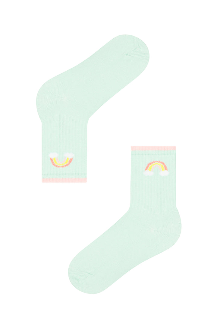 Girls Heart 2In1 Socks