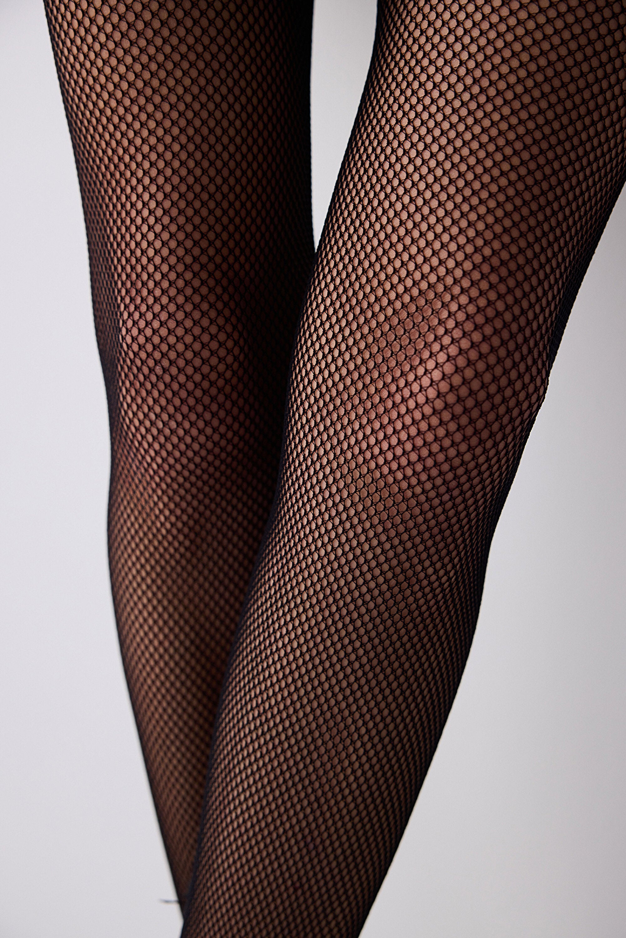 Ribbon Fishnet Black Tights