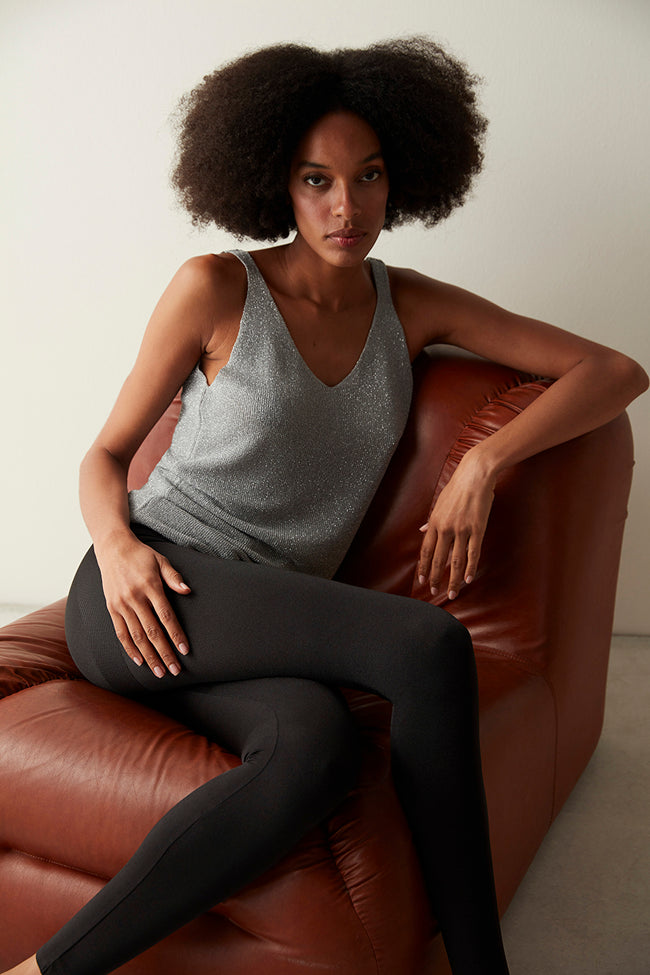 Black Miracle Shiny Pop Up Leggings Main Image