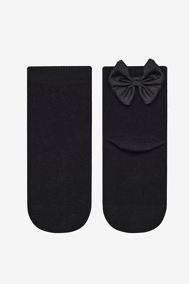 Girls Black Bow Socks Hover Image