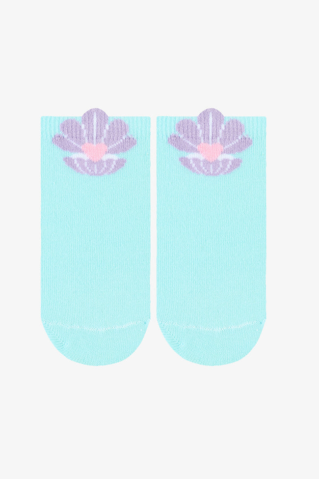 Girls Mermaid Multicolored 4-Pack Ankle Socks Main Image