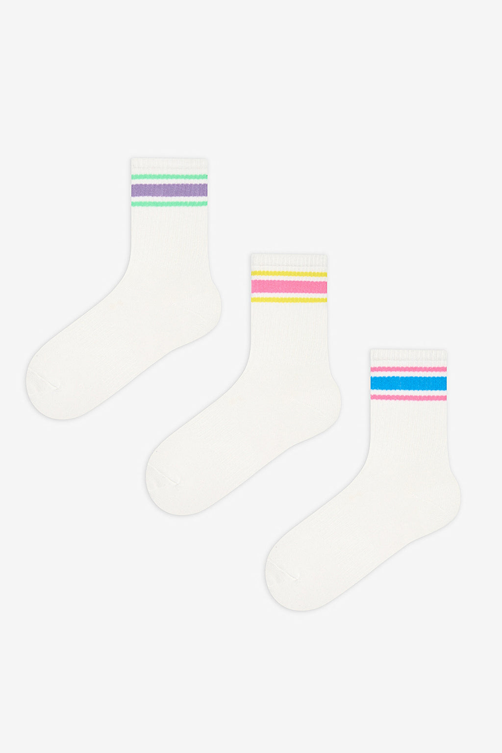 Colorful Thick Line 3-Pack Socks