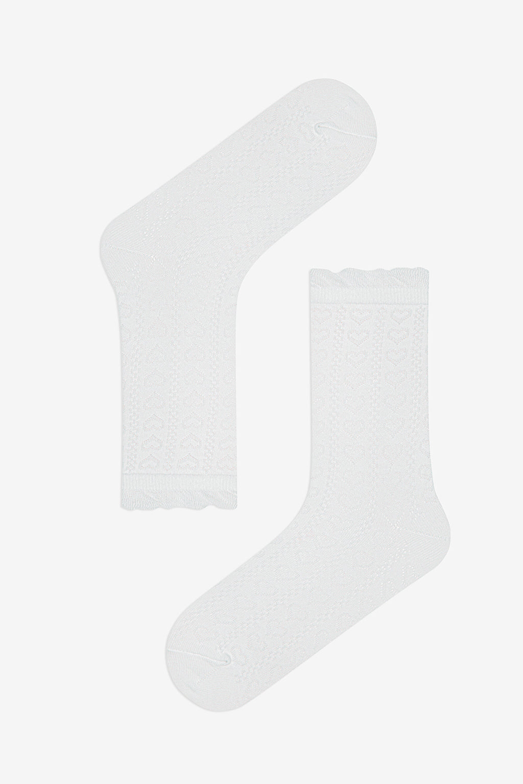 2 Pairs of Cotton Ribbon Patterned Ruffle Ankle Socks