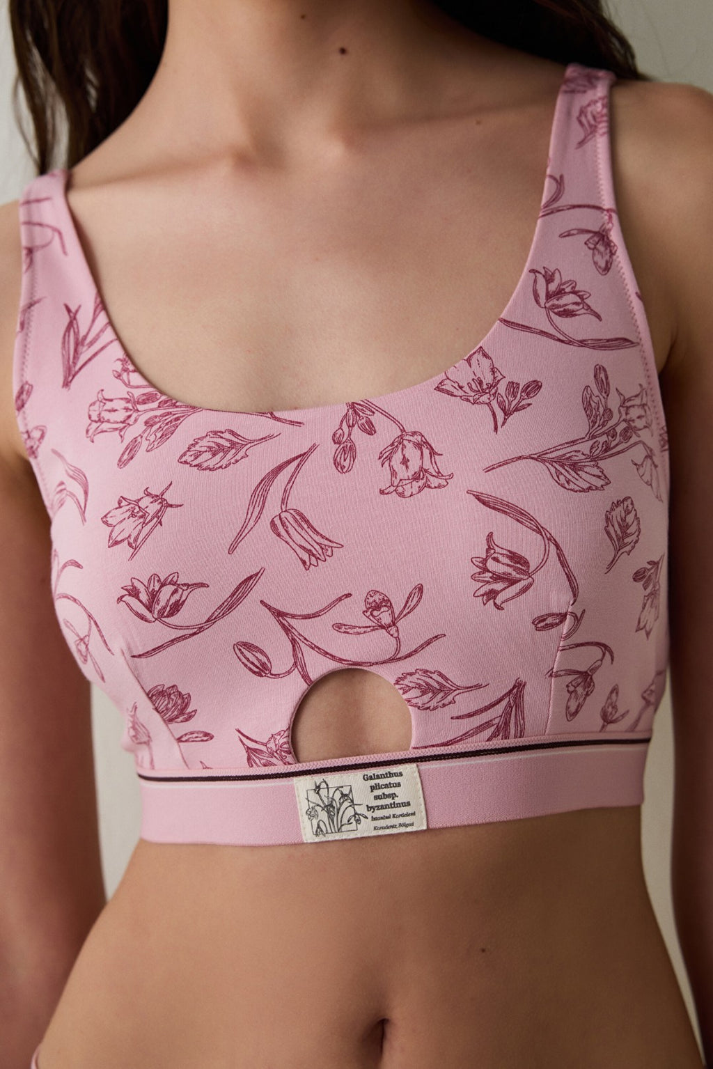 Lilac Floral Cotton Non-wired Removable Cup Bra - Inspired by Flora